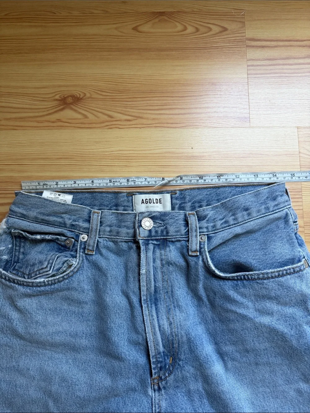 Agolde Light Blue High-Waist Wide-Leg Jeans size 28” - Picture 2 of 6
